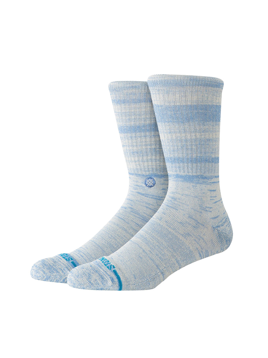 Marled Crew Socks - Grey & Blue