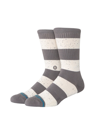 Men's Nep Stripe Crew Socks - Grey