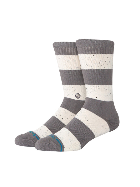 Men's Nep Stripe Crew Socks - Grey