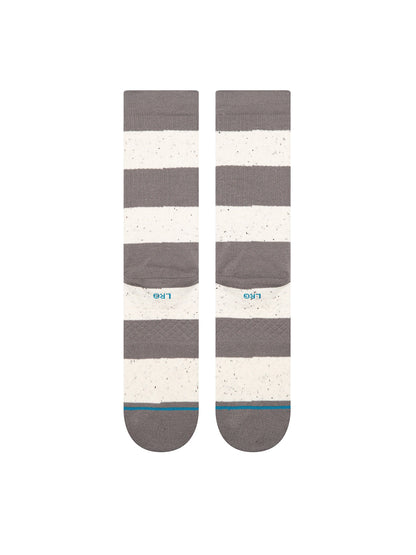 Men's Nep Stripe Crew Socks - Grey