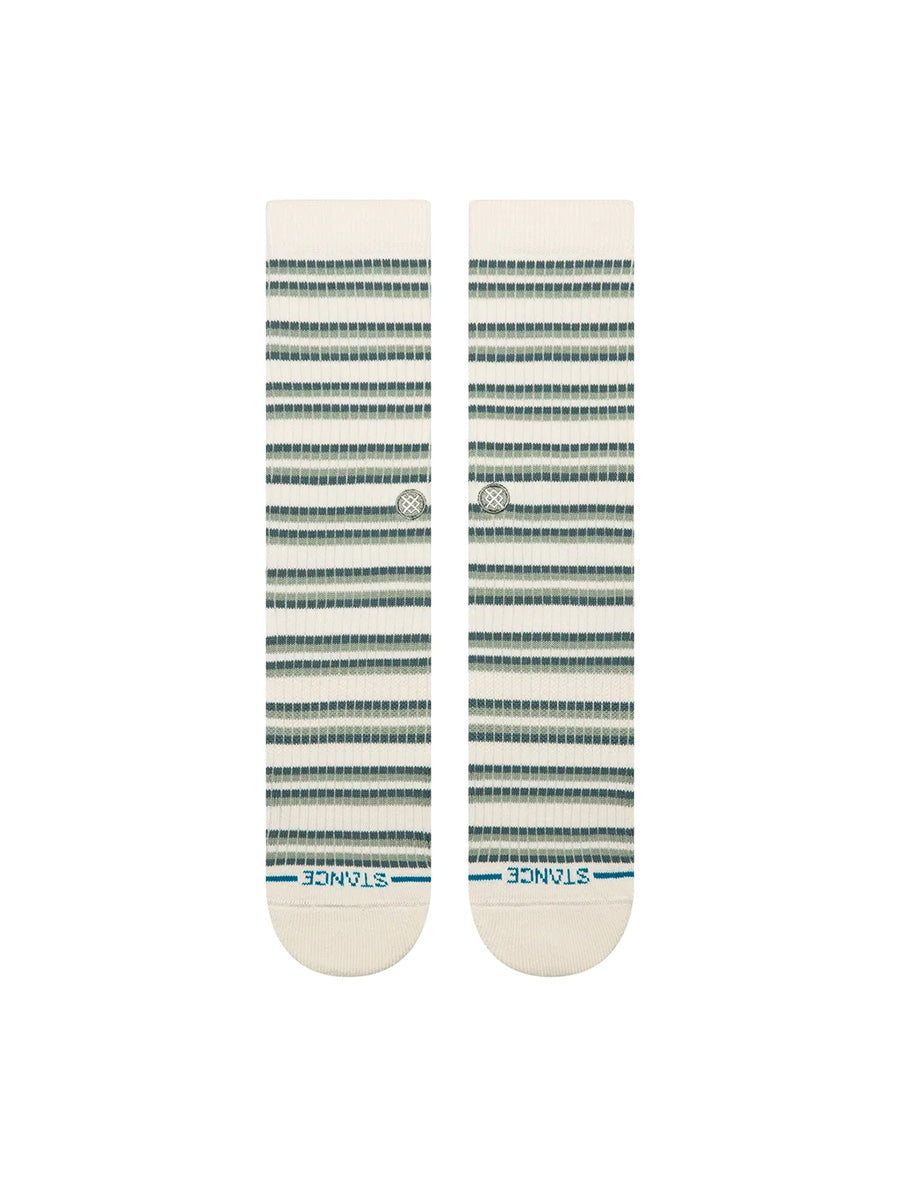Multi-Striped Ribbed Crew Socks - Iceberg
