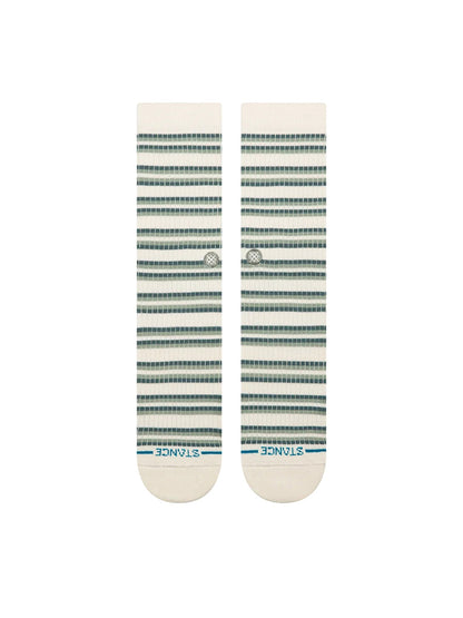 Multi-Striped Ribbed Crew Socks - Iceberg