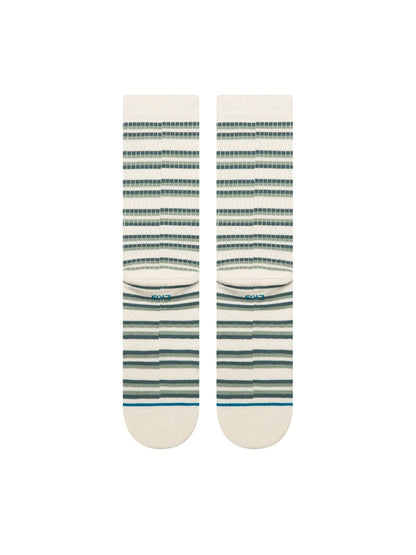 Multi-Striped Ribbed Crew Socks - Iceberg