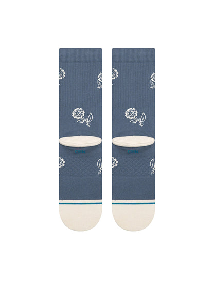 Petite Bloom Crew Socks - Sea Blue