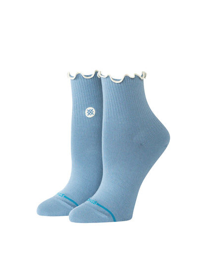 Pop Icon Ruffle Quarter Socks - Blue