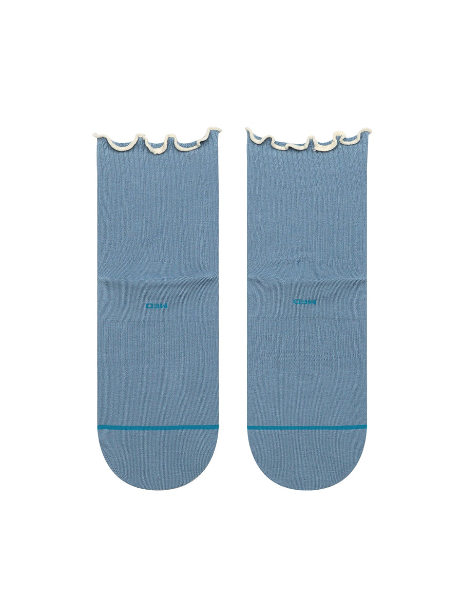 Pop Icon Ruffle Quarter Socks - Blue