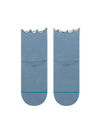 Pop Icon Ruffle Quarter Socks - Blue