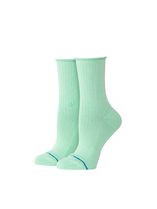 Roll-Cuff Quarter Socks - Jade