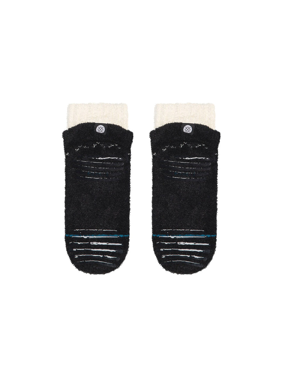 Snowflake Cozy Slipper Socks - Black