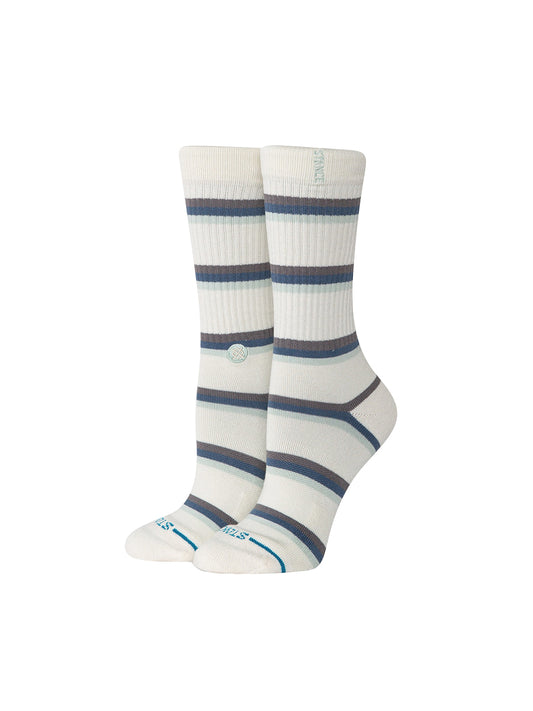 Strata Striped Crew Socks - Ivory
