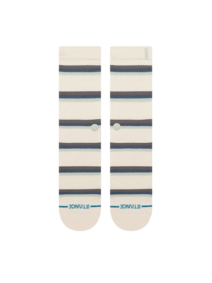 Strata Striped Crew Socks - Ivory