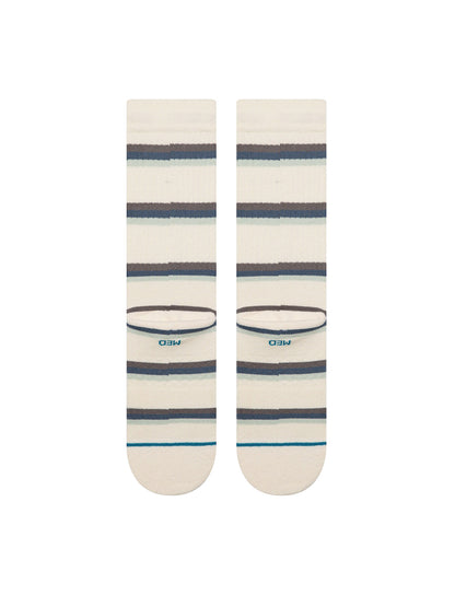 Strata Striped Crew Socks - Ivory