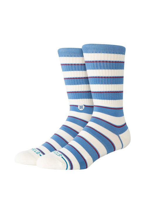 Striped It Crew Socks - Capri Blue