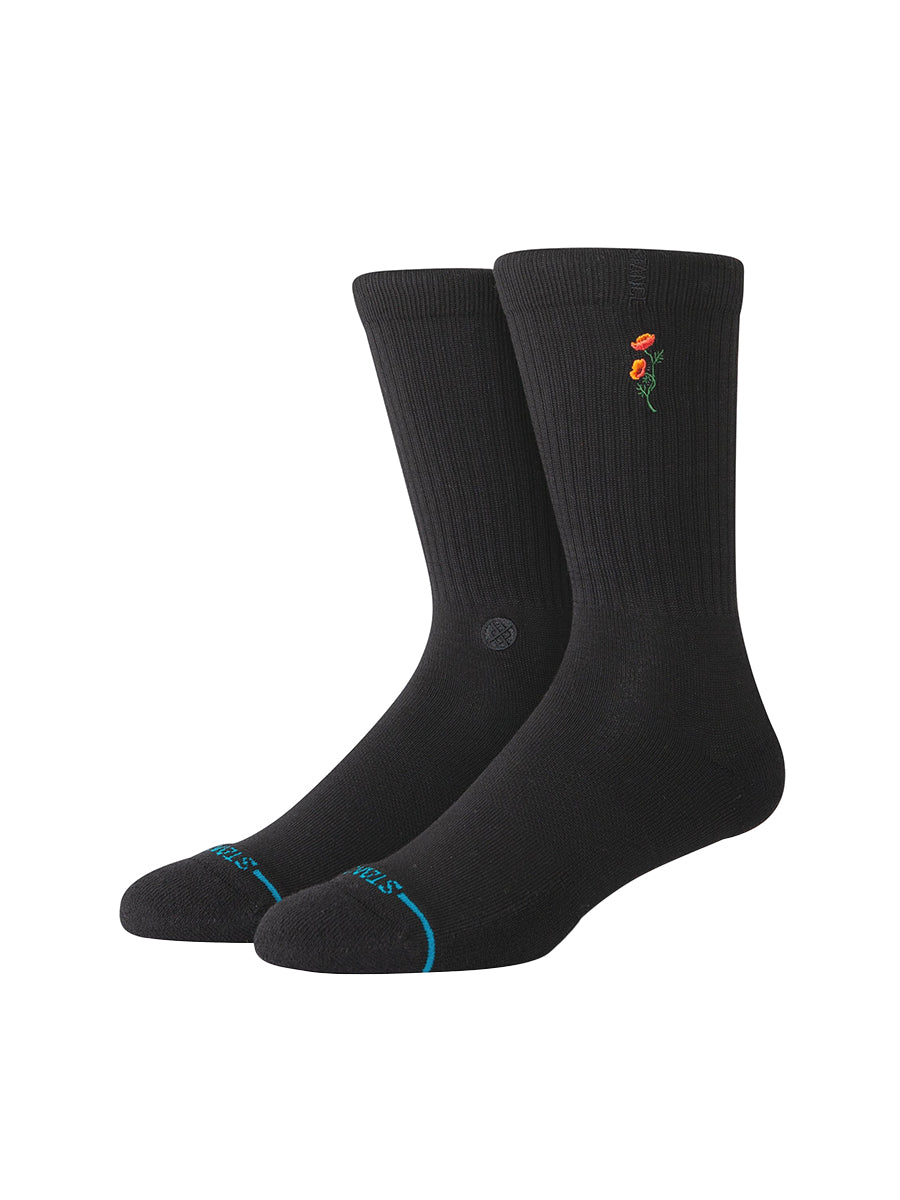 Twiggy Crew Sock - Black Poppy