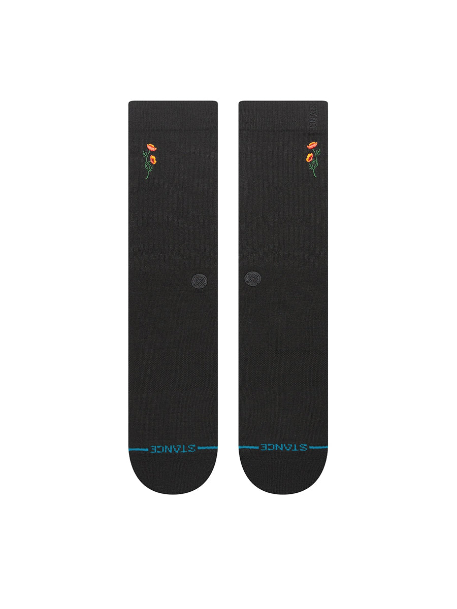 Twiggy Crew Sock - Black Poppy