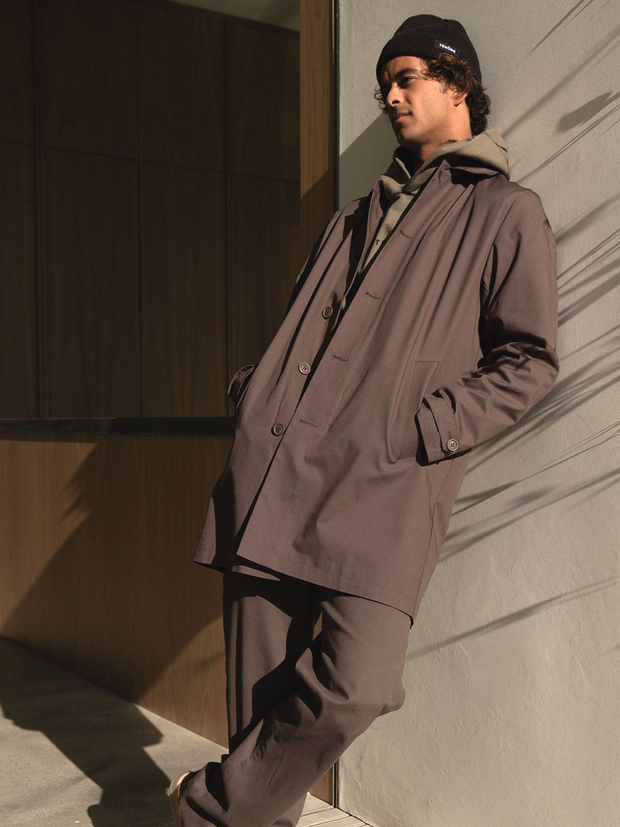 Twill Car Coat - Bark
