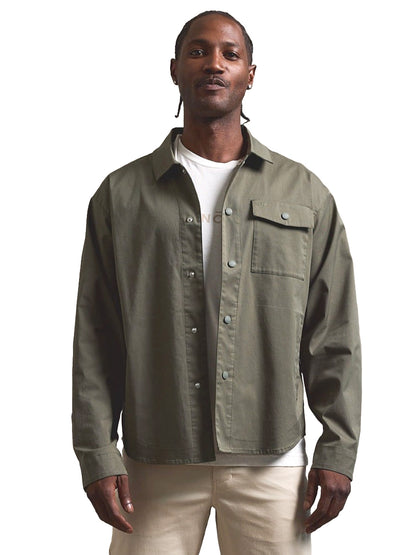Twill Shirt Jacket - Olive