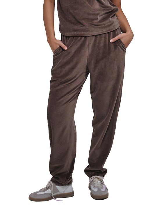 Velour Pants - Bark