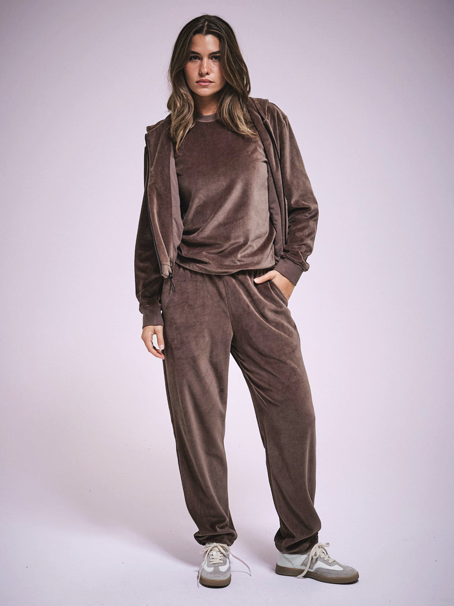 Velour Pants - Bark