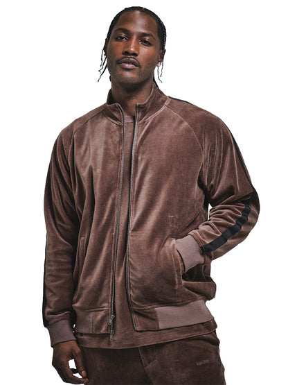 Velour Track Jacket - Bark