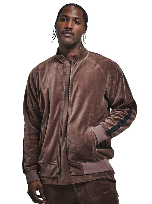 Velour Track Jacket - Bark