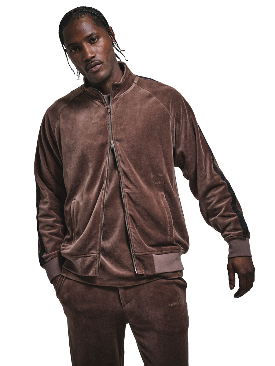 Velour Track Jacket - Bark