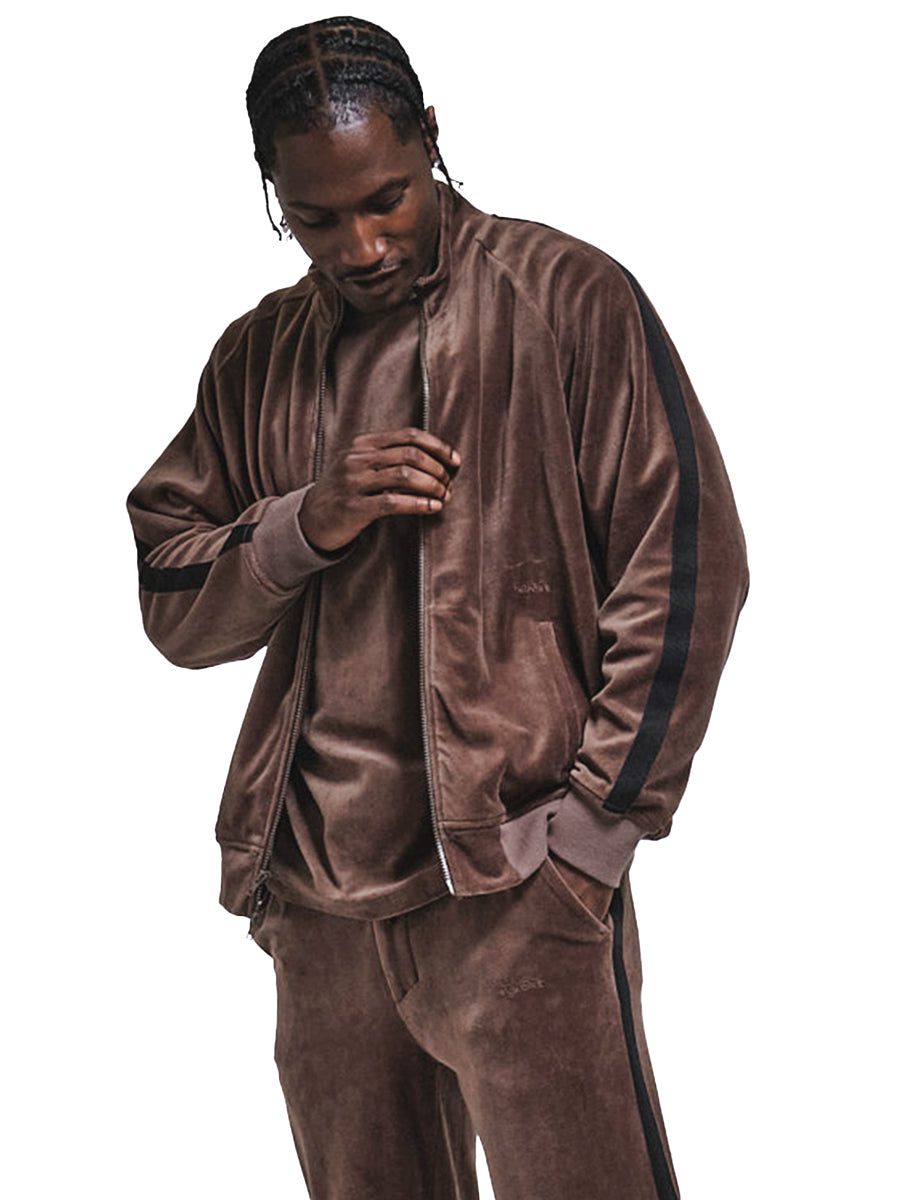 Velour Track Jacket - Bark