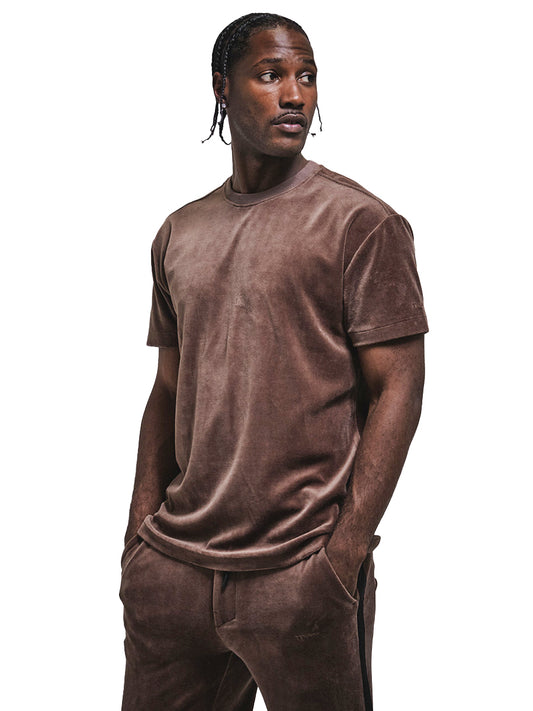 Velour Short Sleeve Tee - Bark