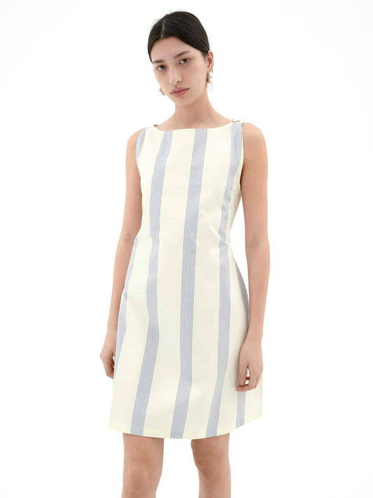 Cecile Dress - Poplin Stripes