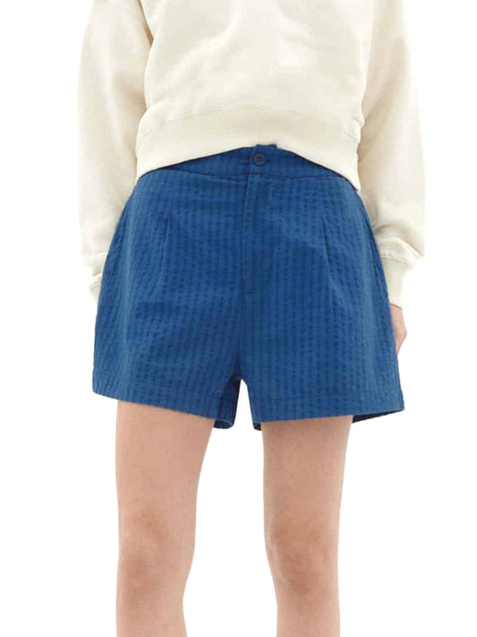 Narciso Seersucker Shorts - Cobalt