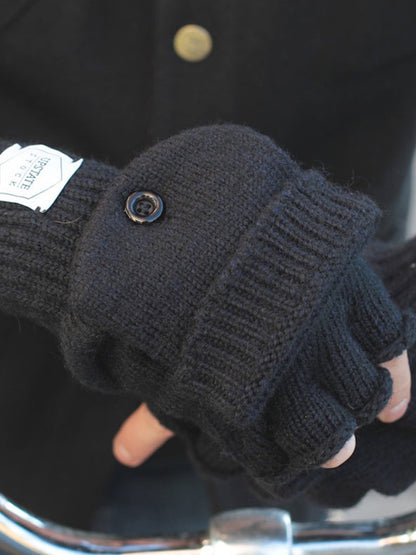 Ragg Wool Convertible Fingerless Mittens - Oatmeal