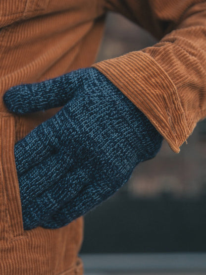 Ragg Wool Gloves - Denim