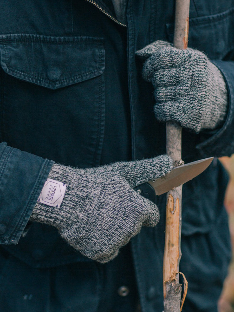 Ragg Wool Gloves - Black