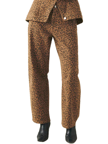 BNA Twill Soft-Curve Barrel Jeans - Leopard