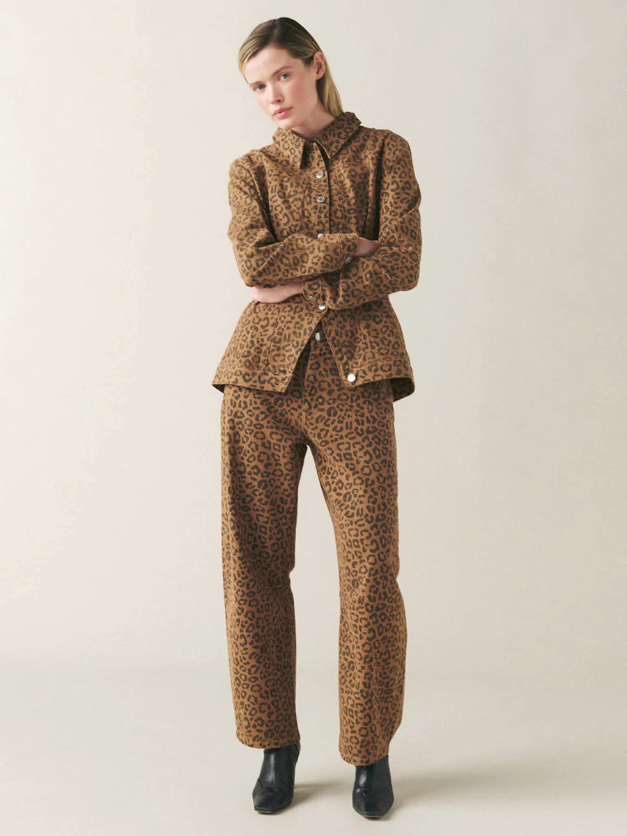 BNA Twill Soft-Curve Barrel Jeans - Leopard