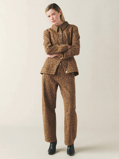 BNA Twill Soft-Curve Barrel Jeans - Leopard