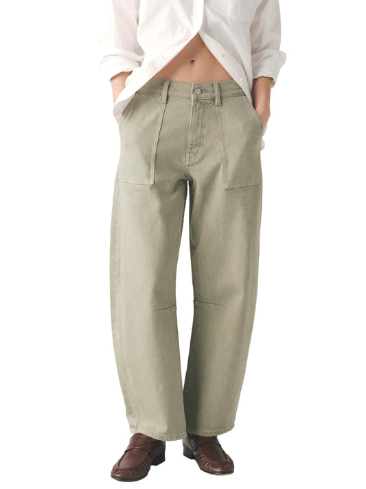 BNA Twill Soft-Curve Barrel Jeans - Laurel Green
