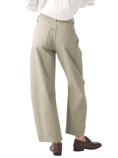 BNA Twill Soft-Curve Barrel Jeans - Laurel Green