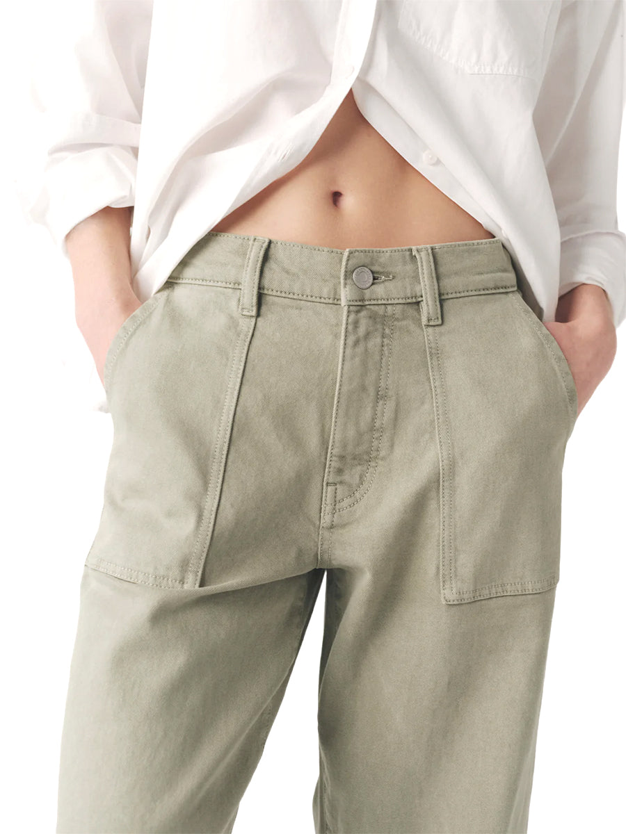 BNA Twill Soft-Curve Barrel Jeans - Laurel Green