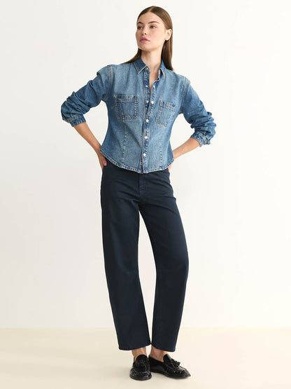 BNA Twill Soft-Curve Barrel Jeans - Carbon Blue