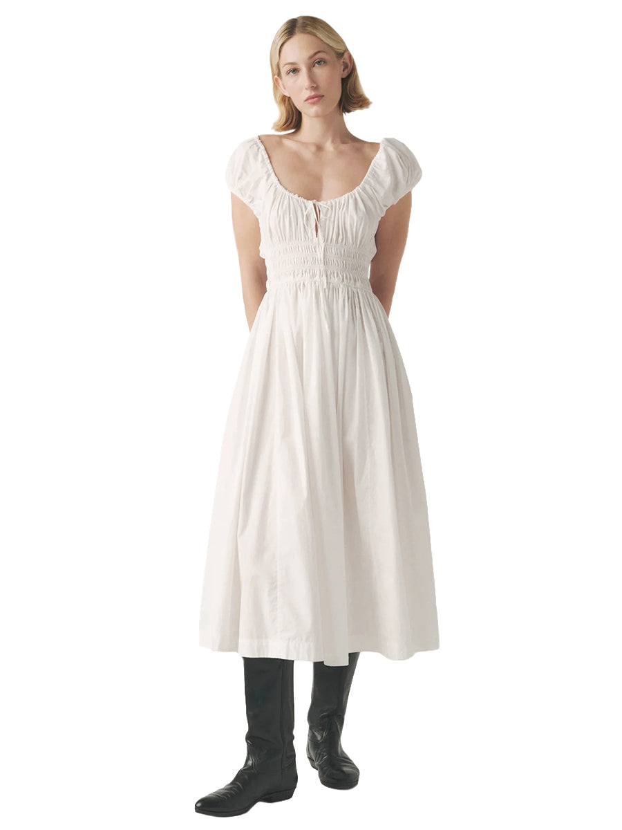 Big Sky Poplin Dress - White
