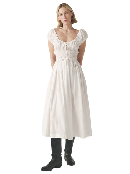 Big Sky Poplin Dress - White