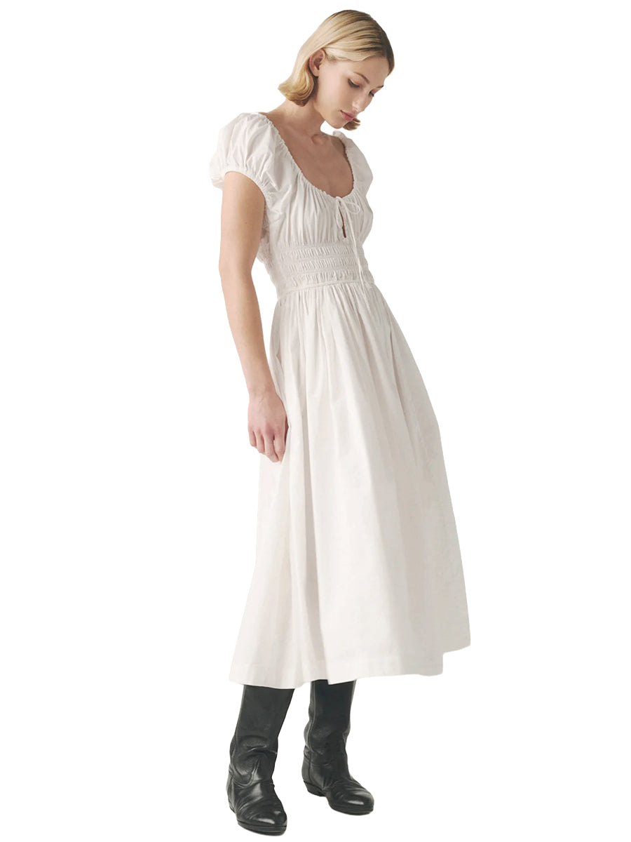Big Sky Poplin Dress - White