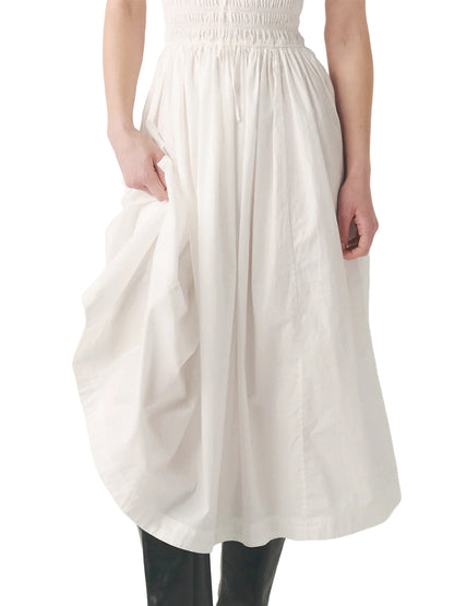 Big Sky Poplin Dress - White