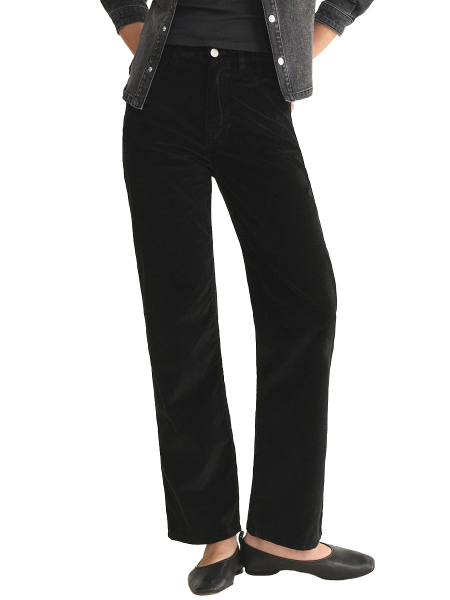 SAT 90's Straight Leg Velvet Jeans - Black