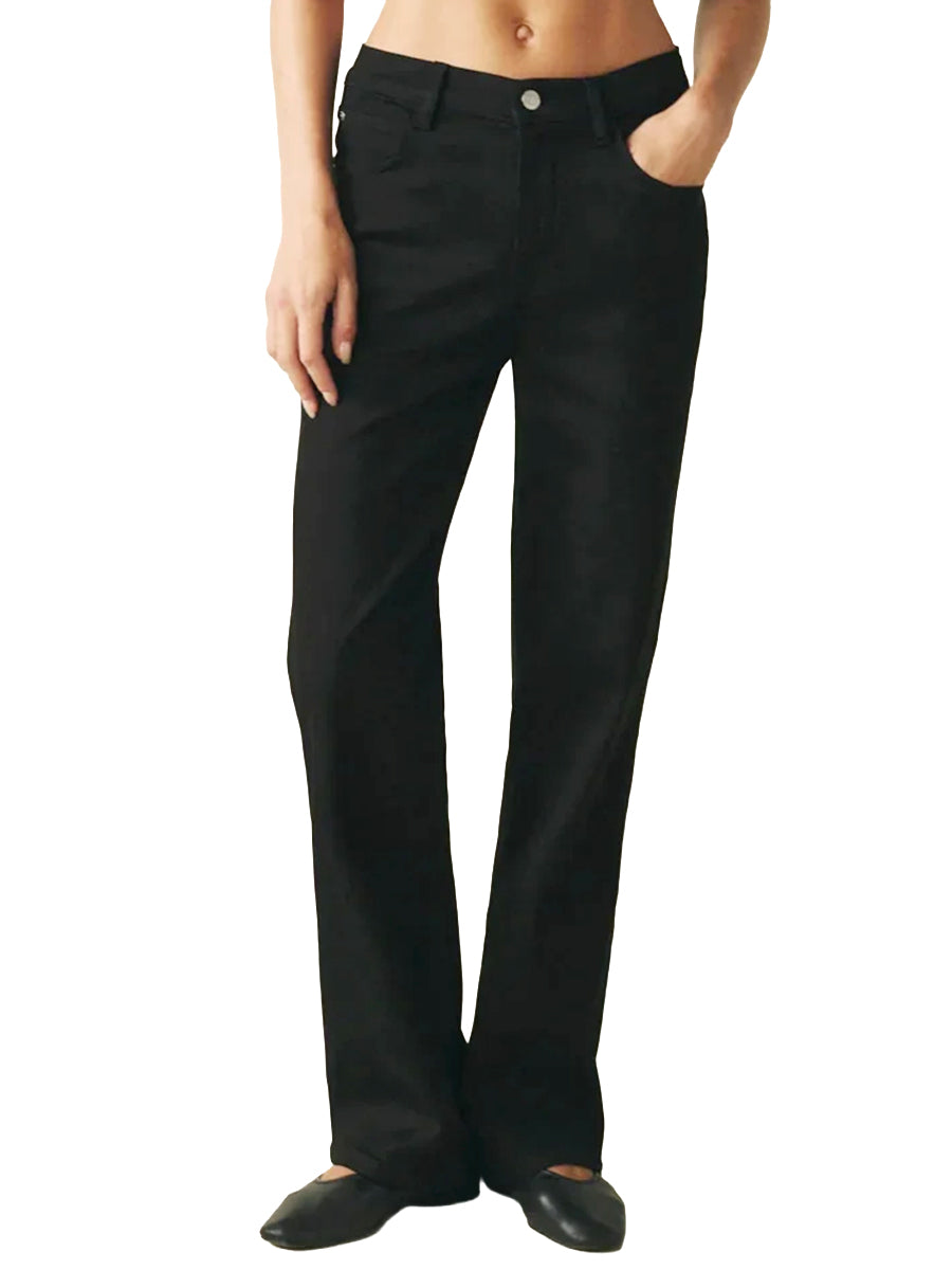 Vancouver Mid-Rise Straight Leg Jeans - Jet Black