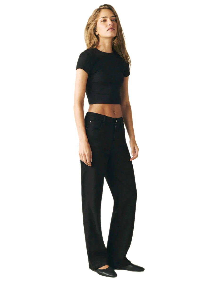 Vancouver Mid-Rise Straight Leg Jeans - Jet Black
