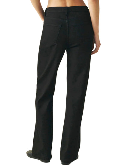 Vancouver Mid-Rise Straight Leg Jeans - Jet Black