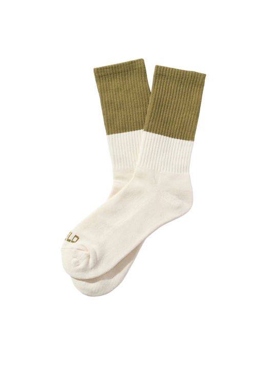 Color Block Crew Socks - Cactus