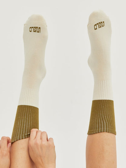 Color Block Crew Socks - Black